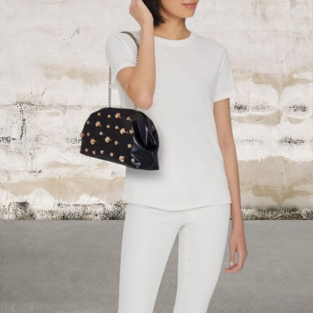 a new day Black Studded Chain-Handle Clutch